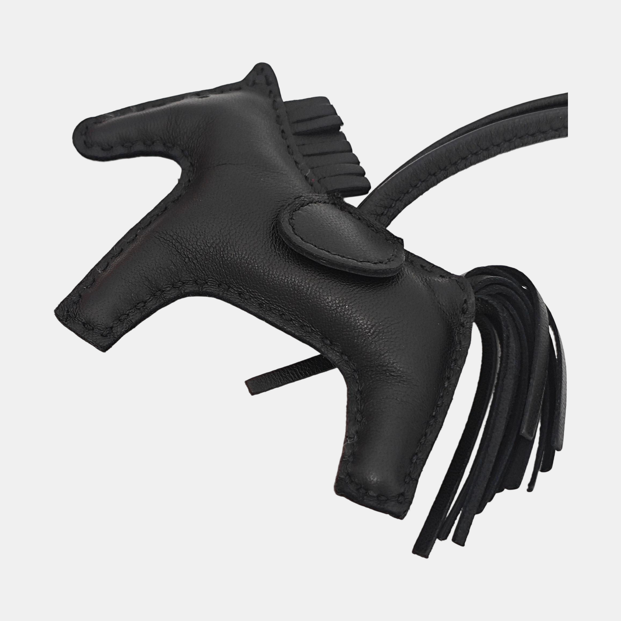 Leather Bag Charm Black