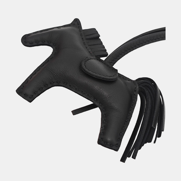 Leather Bag Charm Black