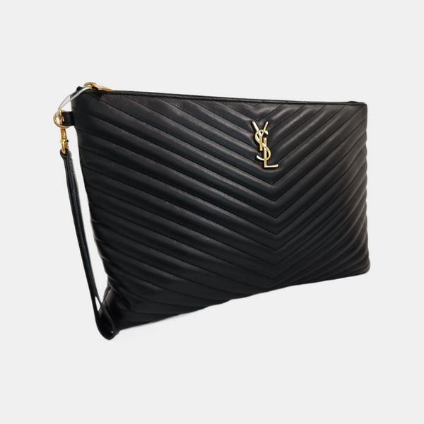 MONOGRAM Chevron Calfskin Black