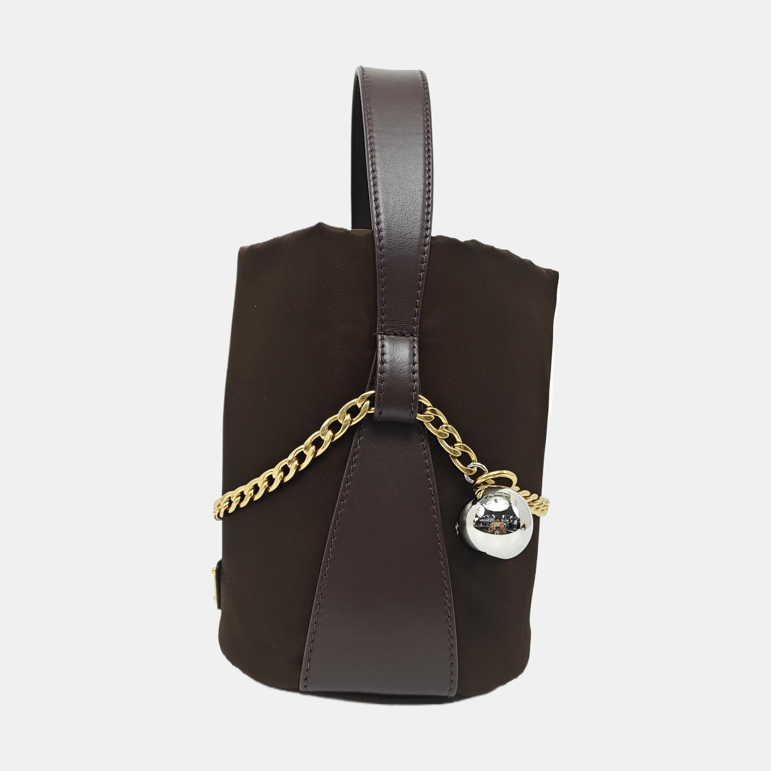 Nylon Bucket Bag Brown