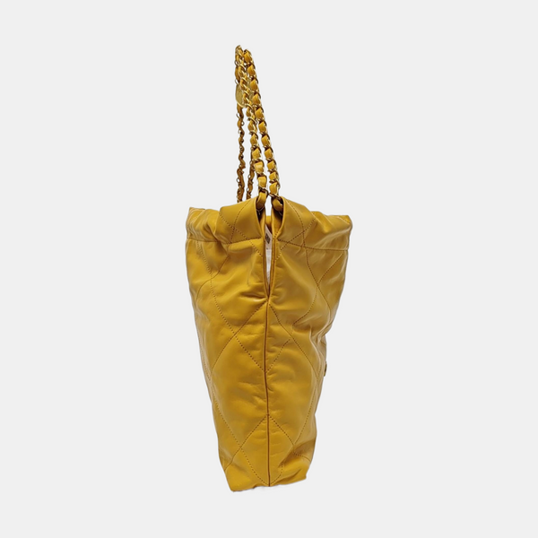 CHANEL 22 Small Quilted Calfskin Yellow