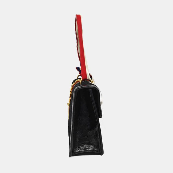 Sylvie Small Monogram Velvet Black