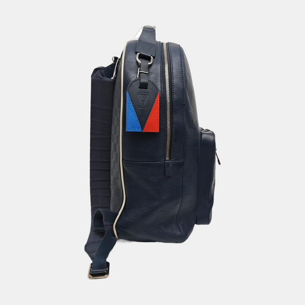 Damier Calfskin Backpack Blue