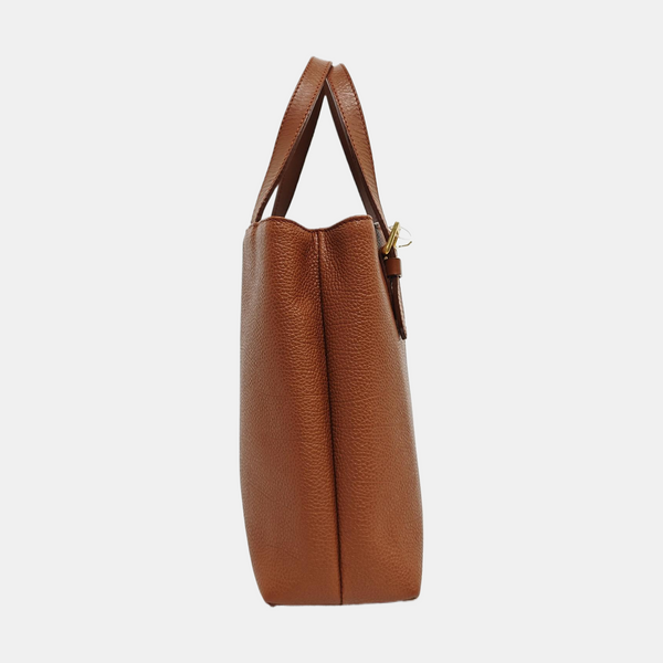 Calfskin Top Handle Bag Brown