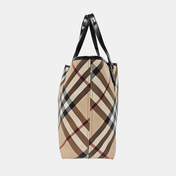 Coated Canvas Tote Bag Beige