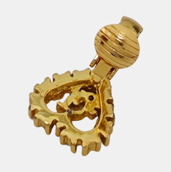 Dior Oblique Metal Gold Clip On Earrings