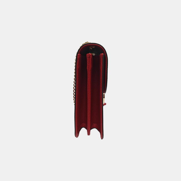 Interlocking G Large Calfskin Red