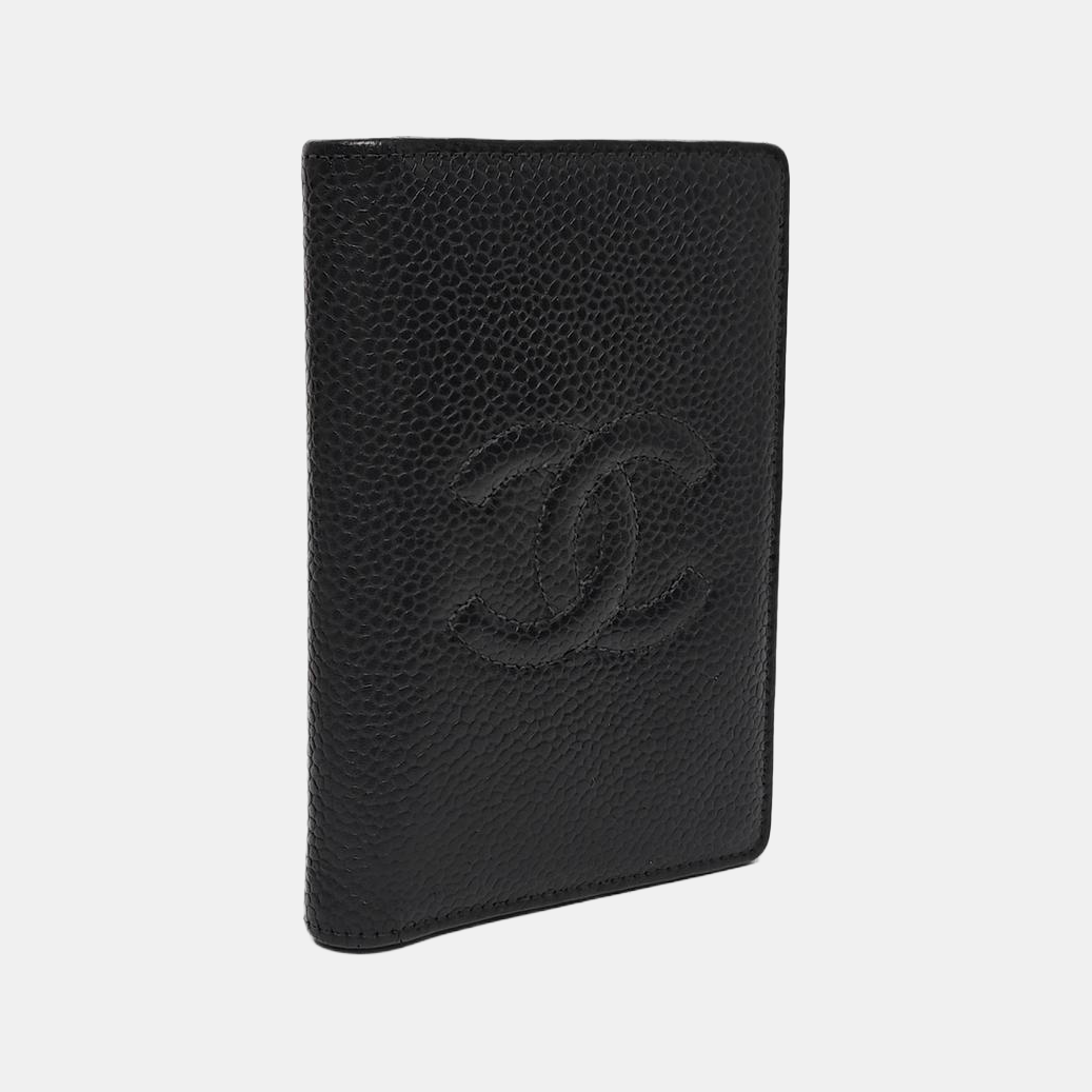 Grained Calfskin Card Holder Black
