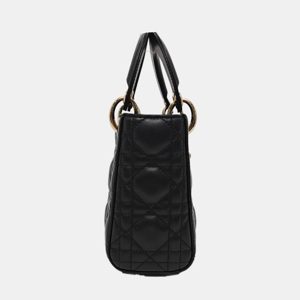 Lady Dior Mini Cannage Lambskin Black