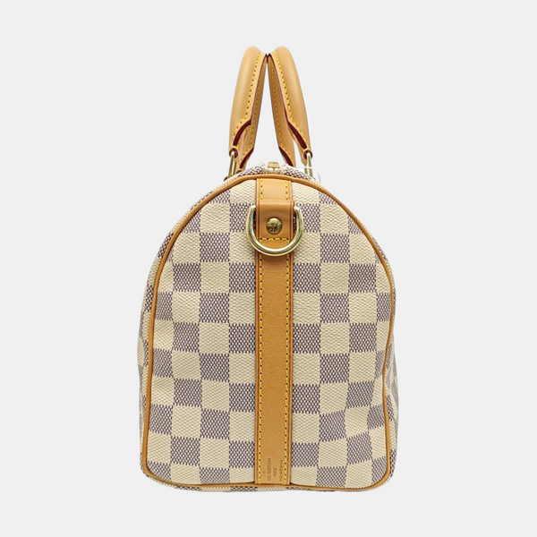 SPEEDY 25 Damier Azur Coated Canvas White
