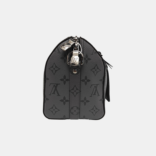 KEEPALL Monogram Coated Canvas Black
