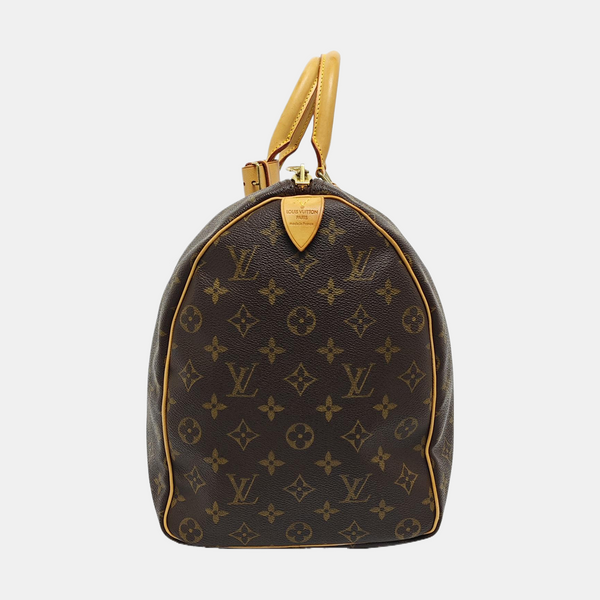 KEEPALL 45 Monogram Coated Canvas Brown