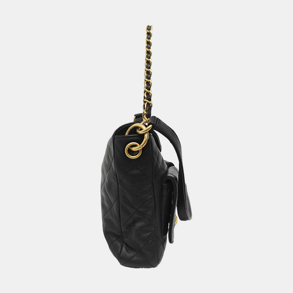 Suppletwins Quilted Grained Calfskin Black