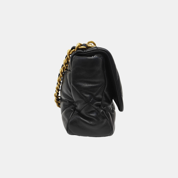 CHANEL 19 Large Quilted Lambskin Black
