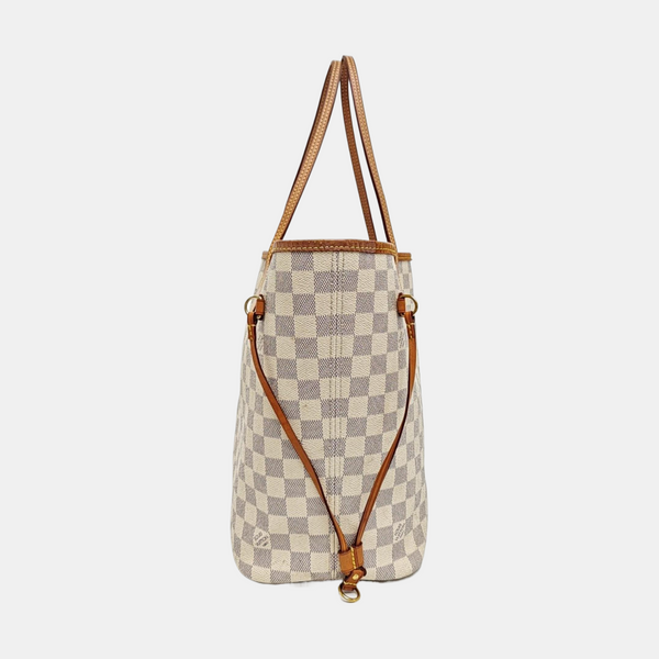 NEVERFULL MM Damier Azur Coated Canvas White