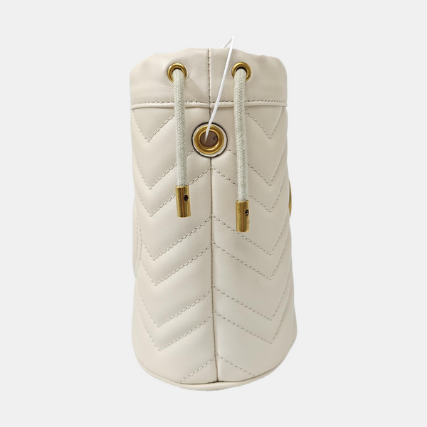 GG Marmont Mini Quilted Calfskin White