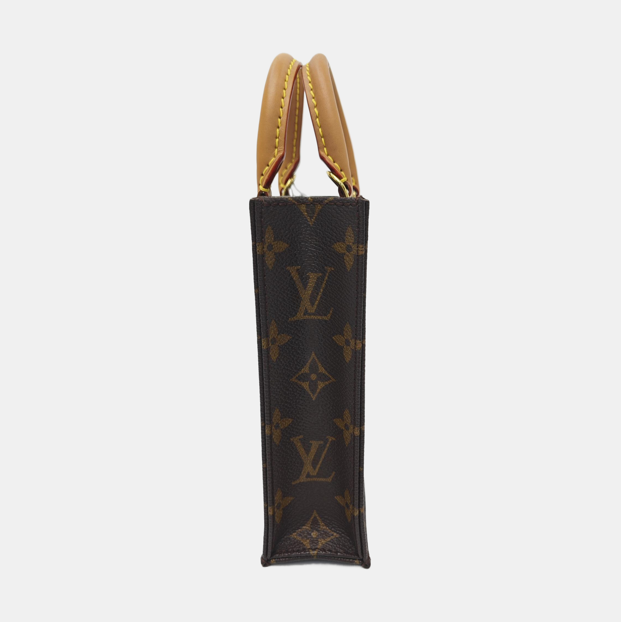 SAC PLAT Mini Monogram Coated Canvas Brown