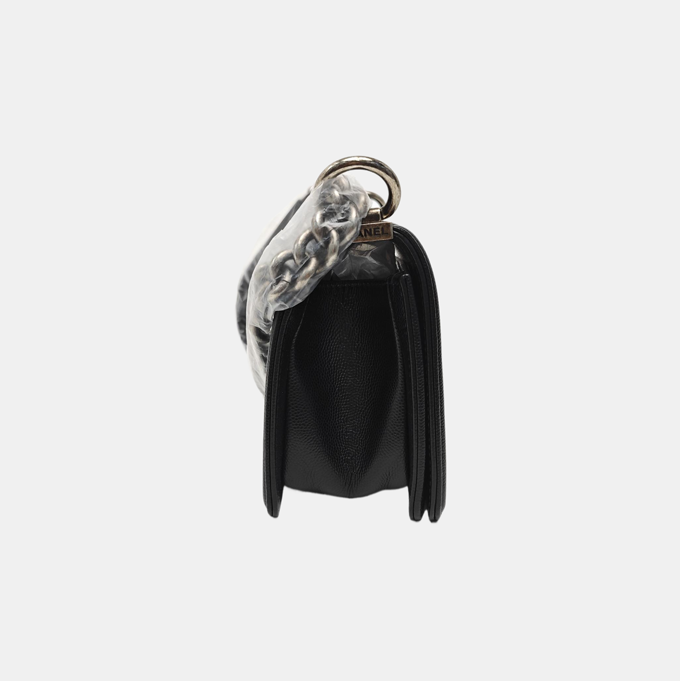 BOY CHANEL Small Quilted Grained Calfskin Black