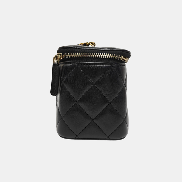 VANITY CASE Small Quilted Lambskin Black