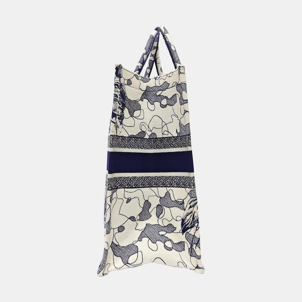 Book Tote Large Canvas Blue