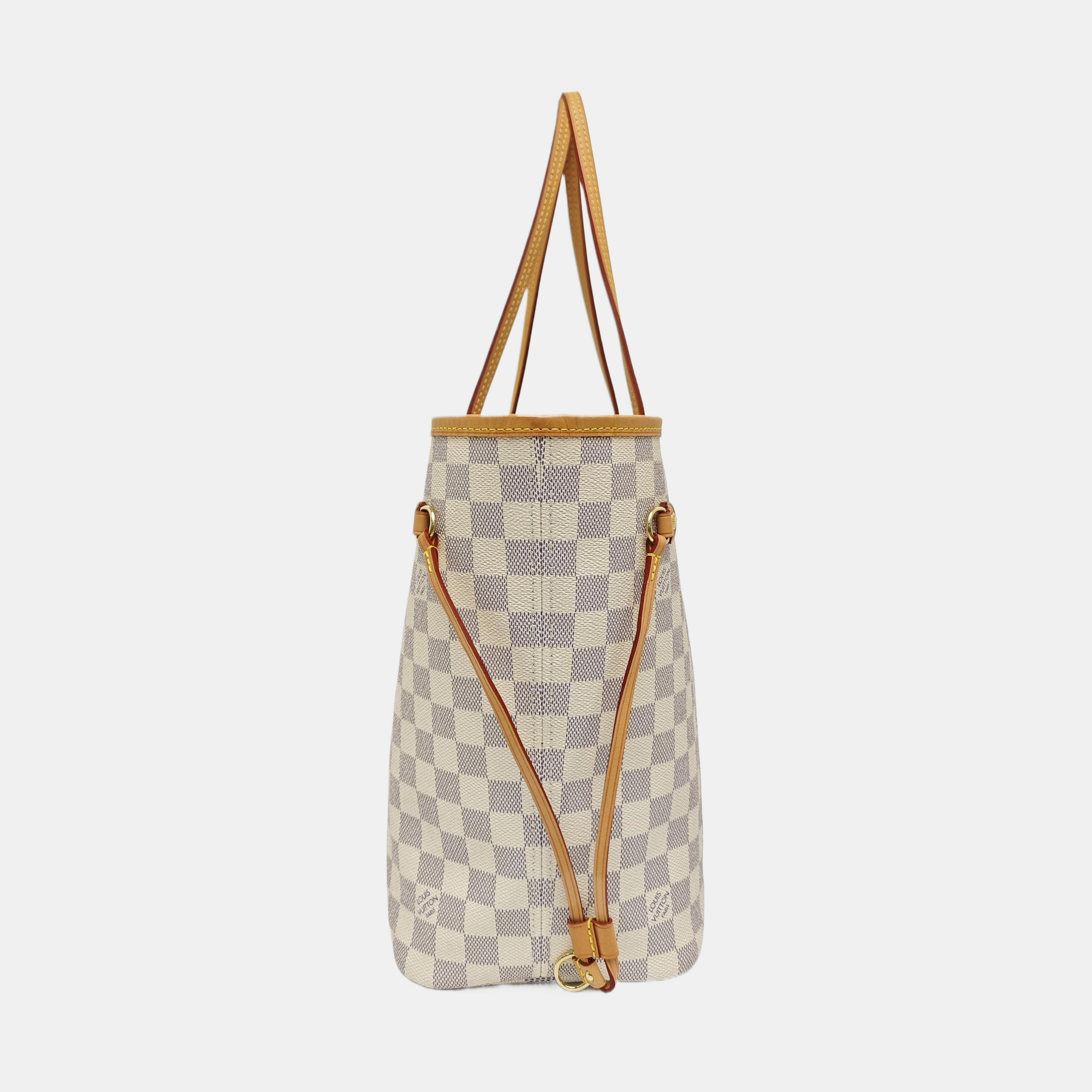 NEVERFULL MM Damier Azur Coated Canvas White