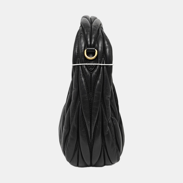 Wander Matelassé Small Quilted Lambskin Black