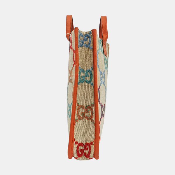 Monogram Fabric Tote Bag Beige