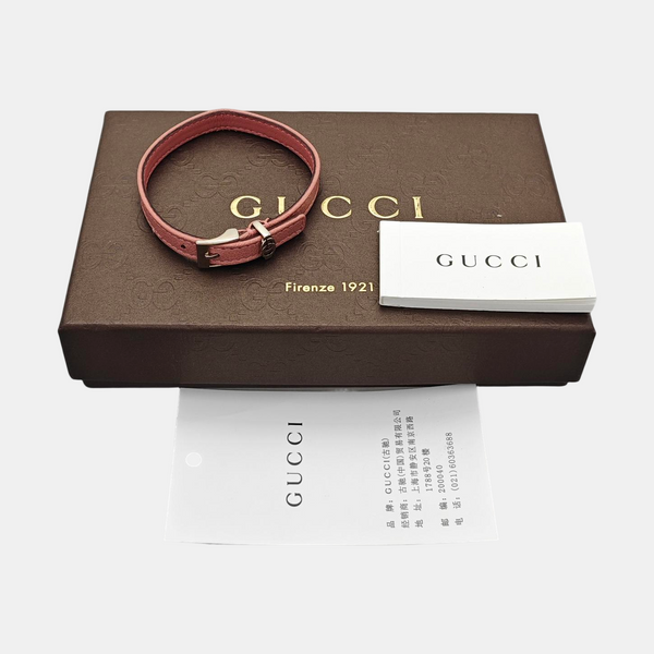 GG Running Leather Pink Bangle
