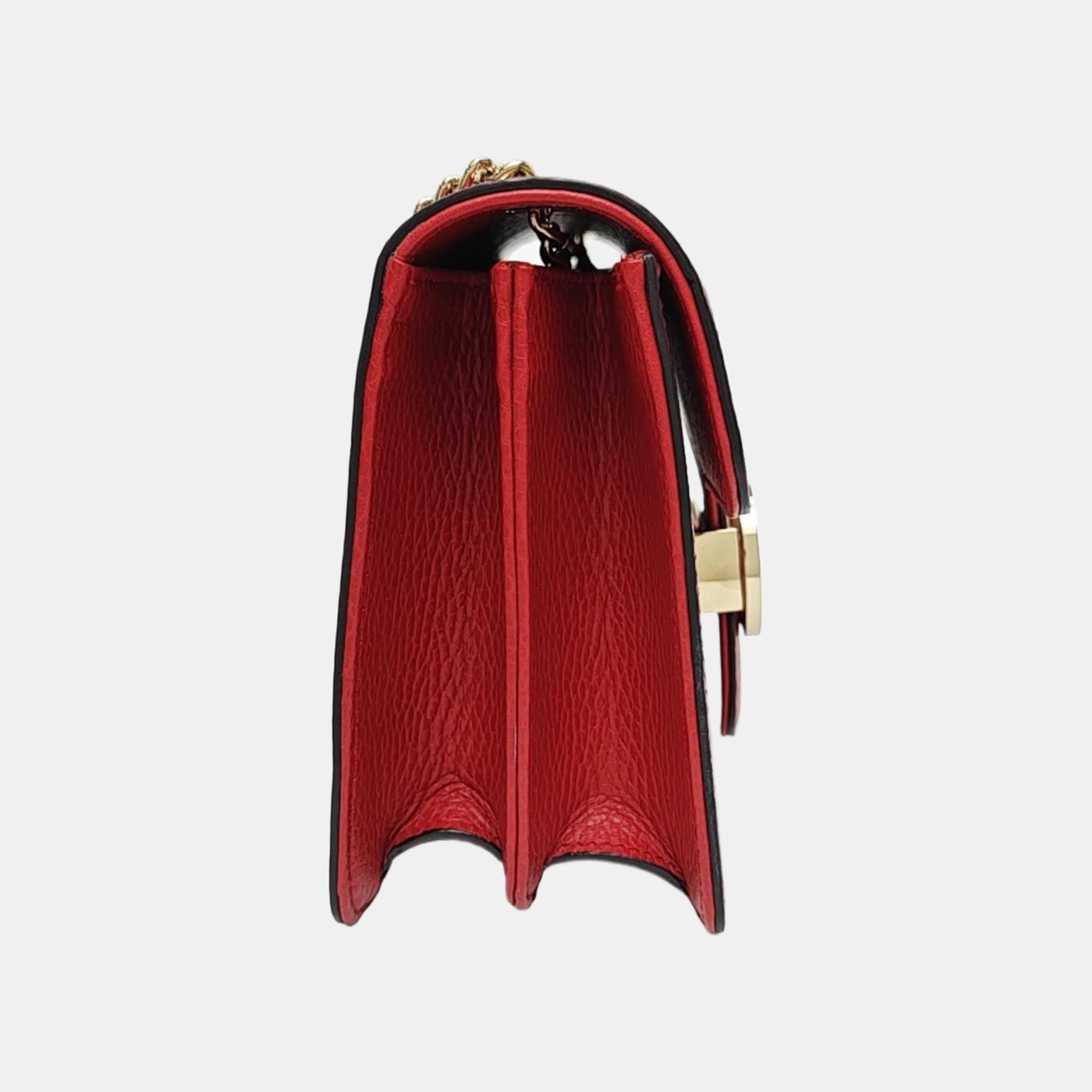 Piel de becerro roja pequeña con GG entrelazadas