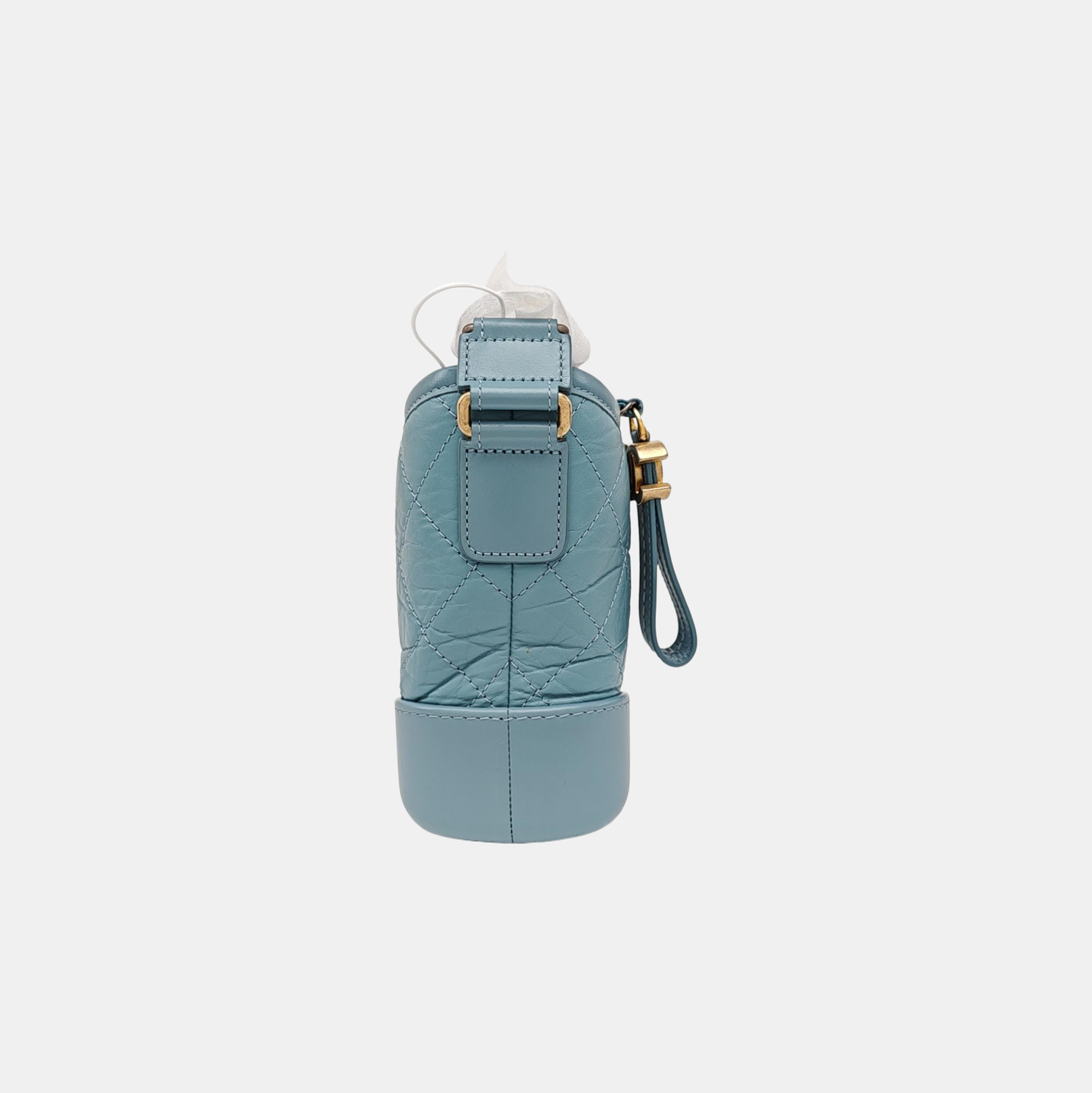 GABRIELLE Small Quilted Vintage Calf Blue