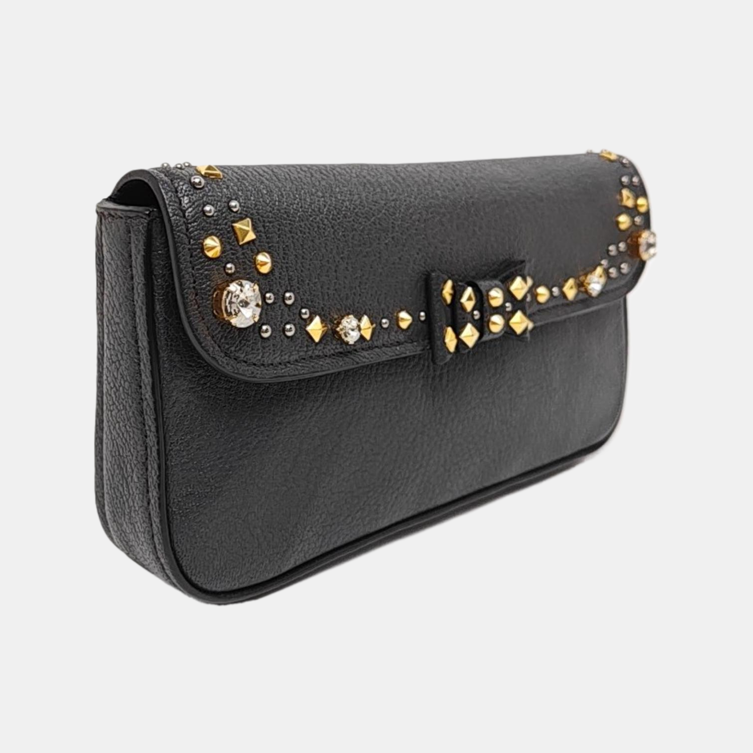 Leather Clutch Gray