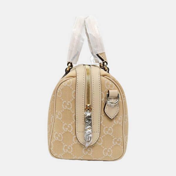 Ophidia Small Monogram Denim Beige