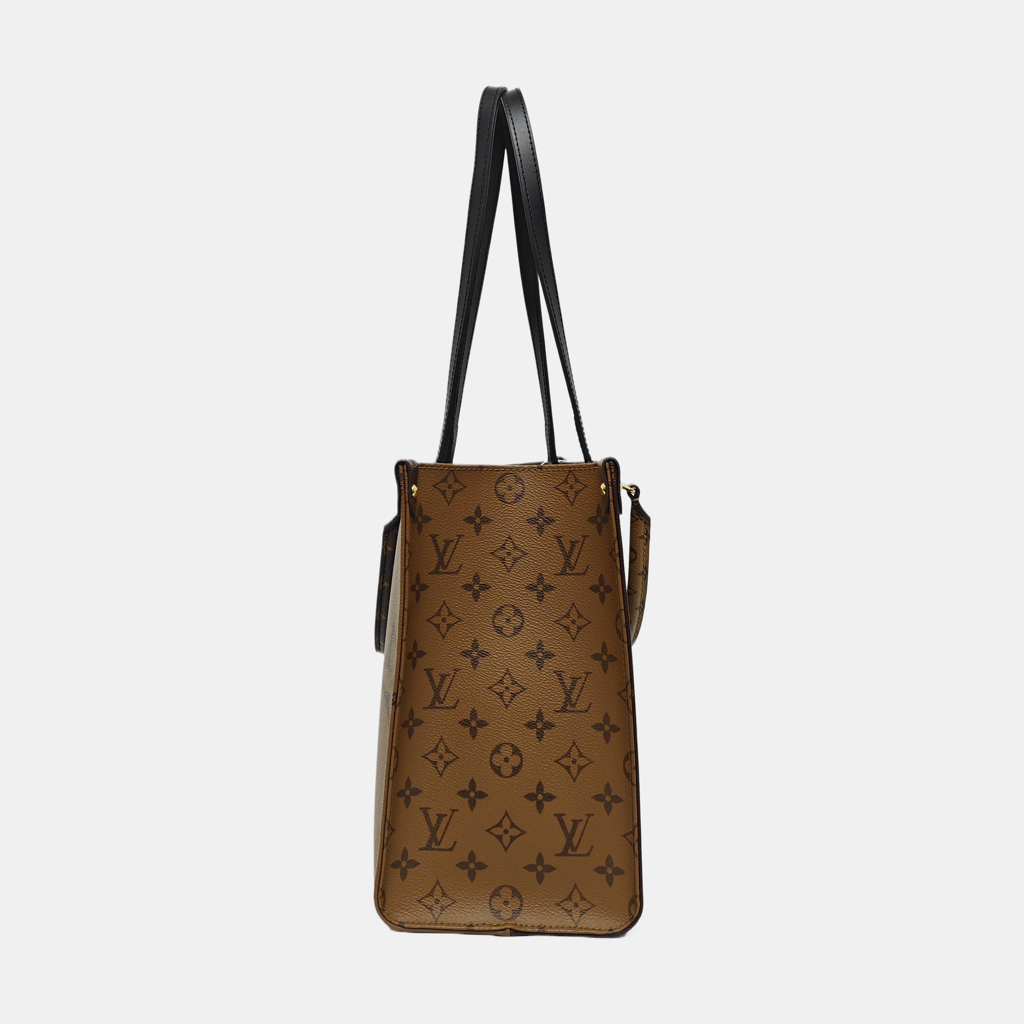 Authenticated pre-owned  ONTHEGO MM Monogram Coated Canvas Brown - Tote Bag at Looply