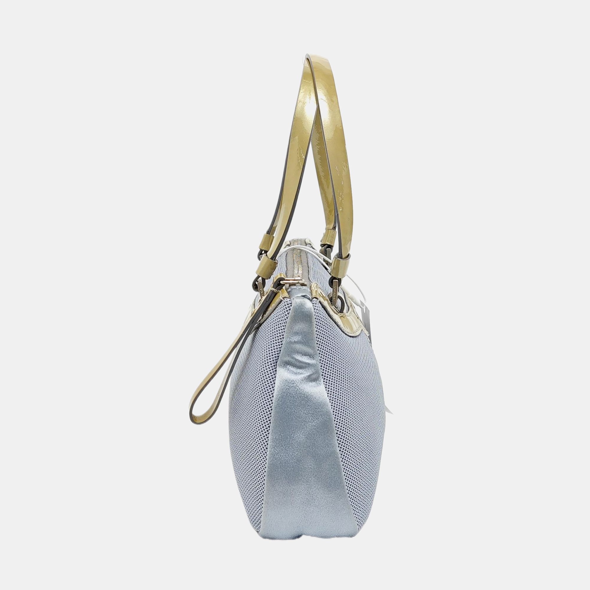 Fabric Top Handle Bag Blue