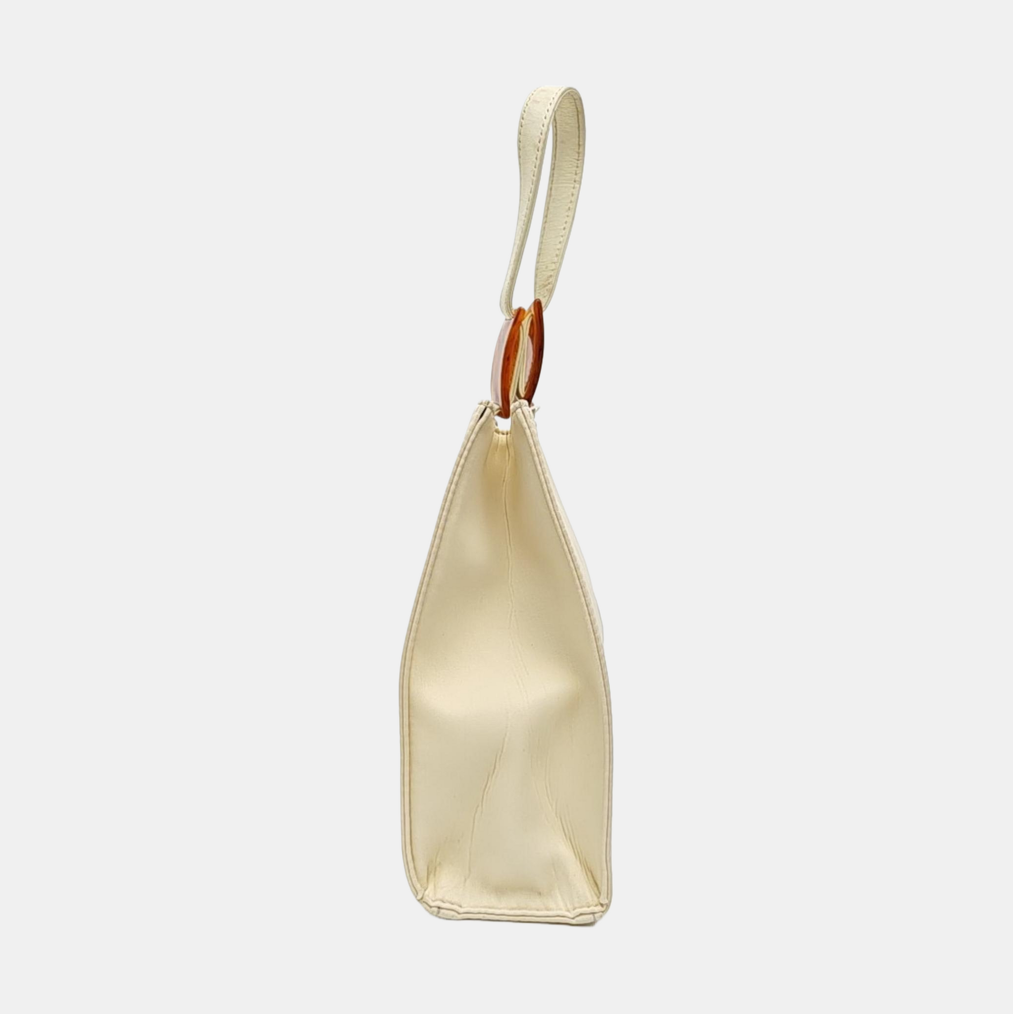 Fabric Top Handle Bag White