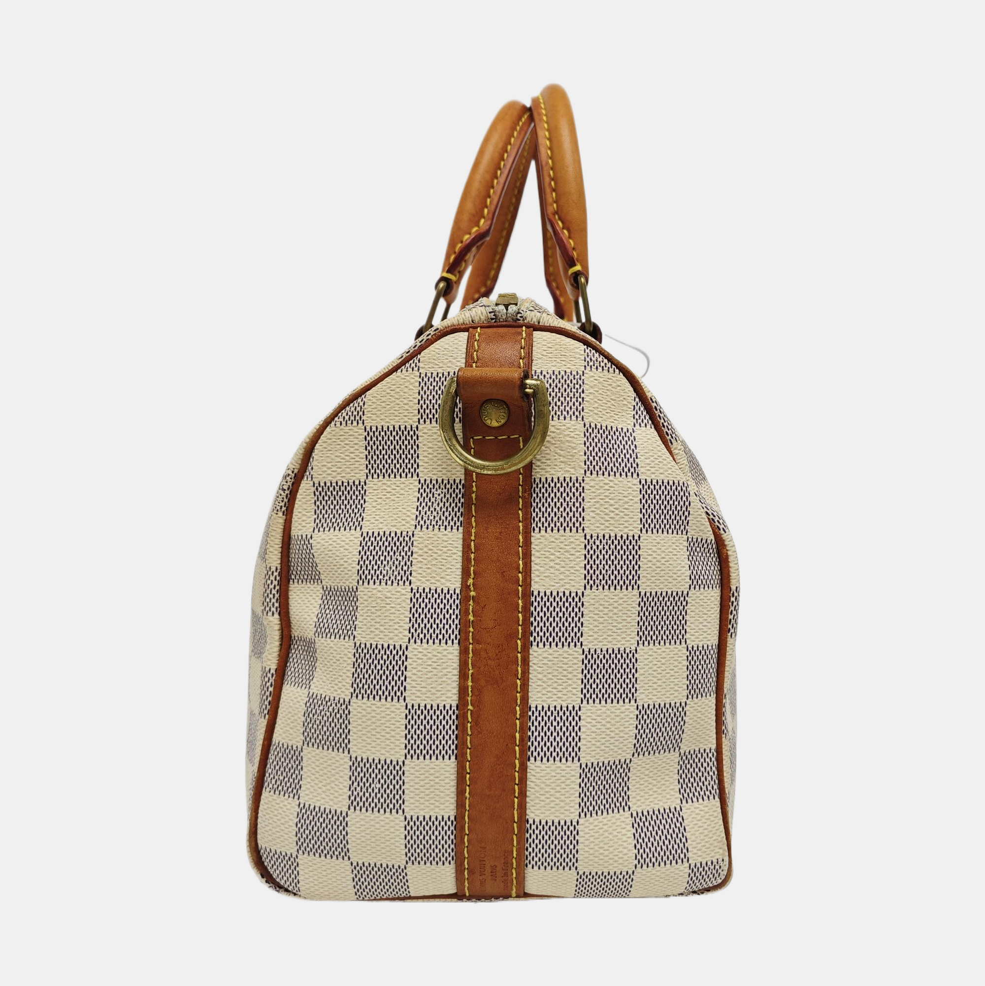 SPEEDY 25 Damier Azur Coated Canvas White