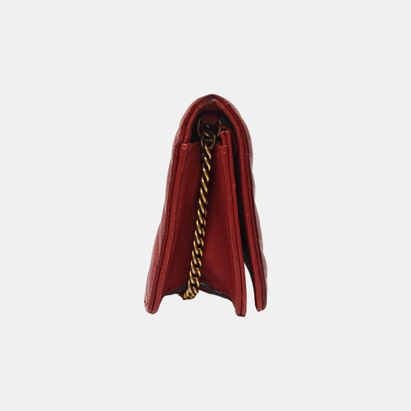GG Marmont Super Mini Quilted Calfskin Red