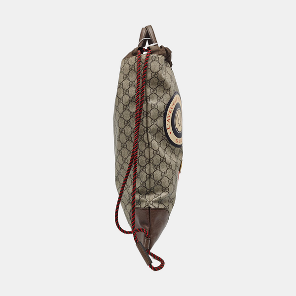 Monogram Coated Canvas Backpack Black