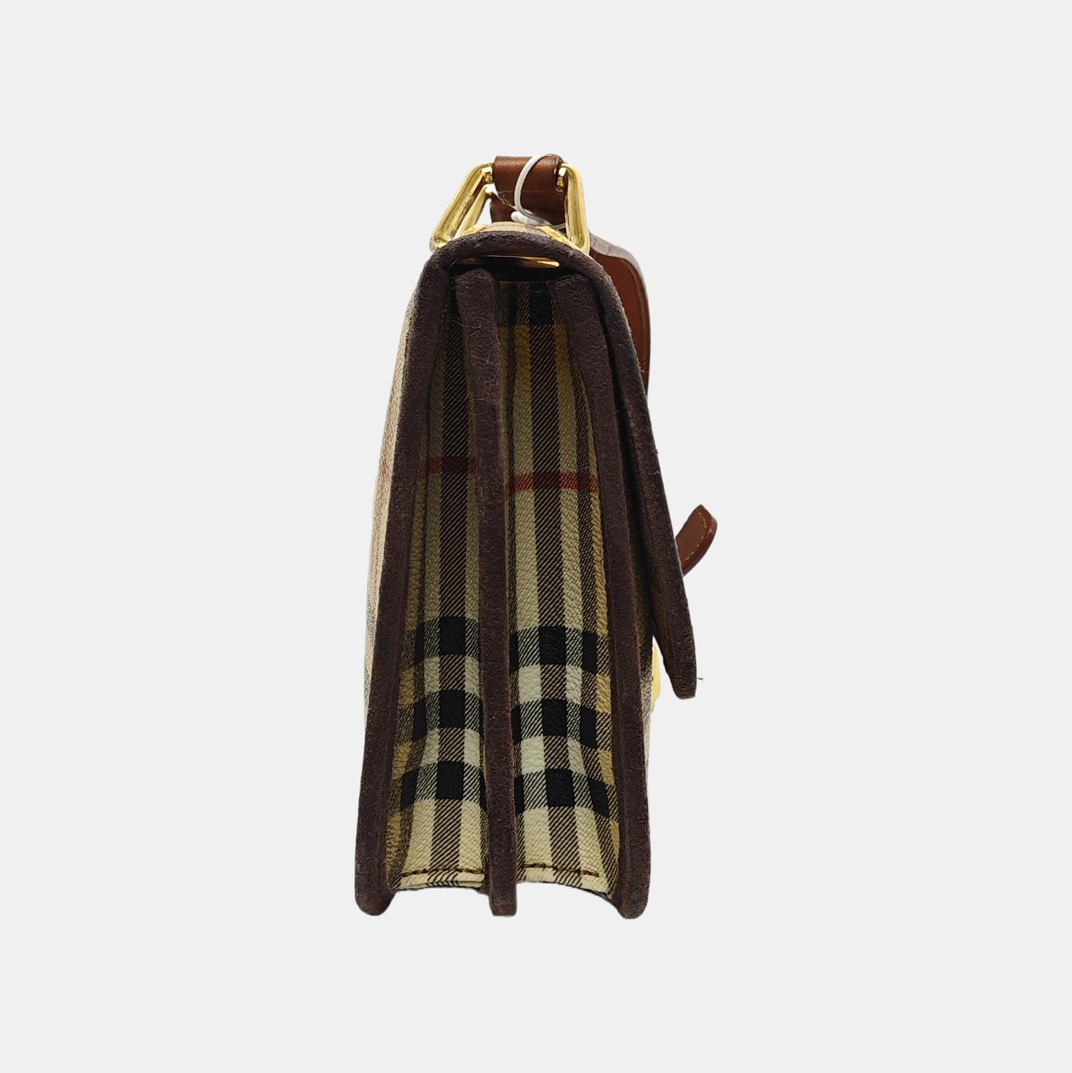 Coated Canvas Shoulder Bag Brown