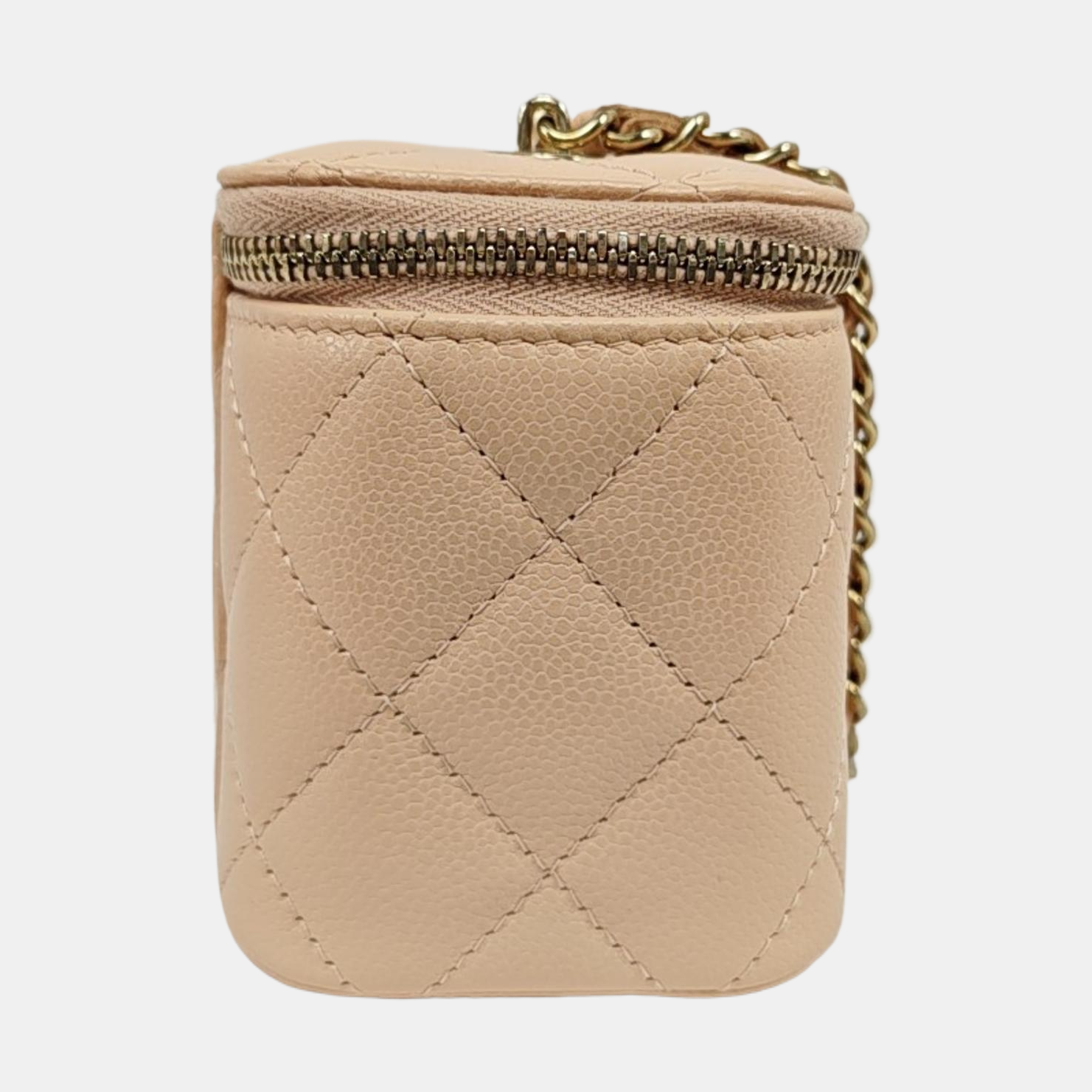 VANITY CASE Mini Grained Calfskin Beige