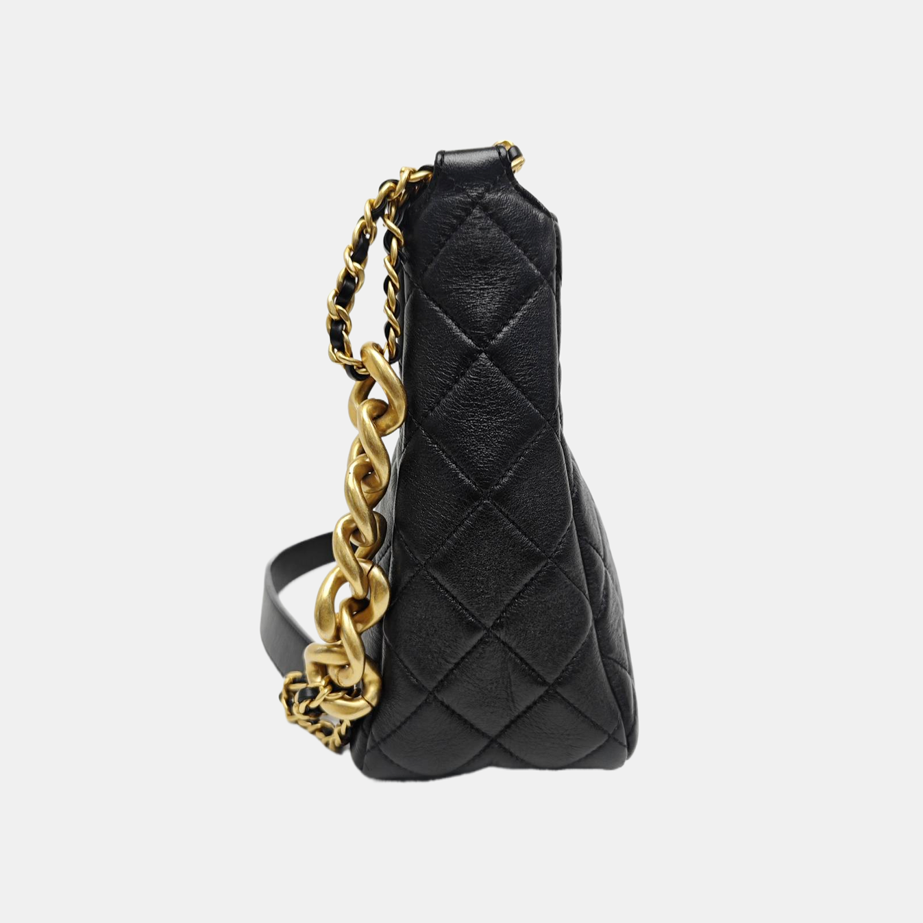Quilted Lambskin Shoulder Bag Black