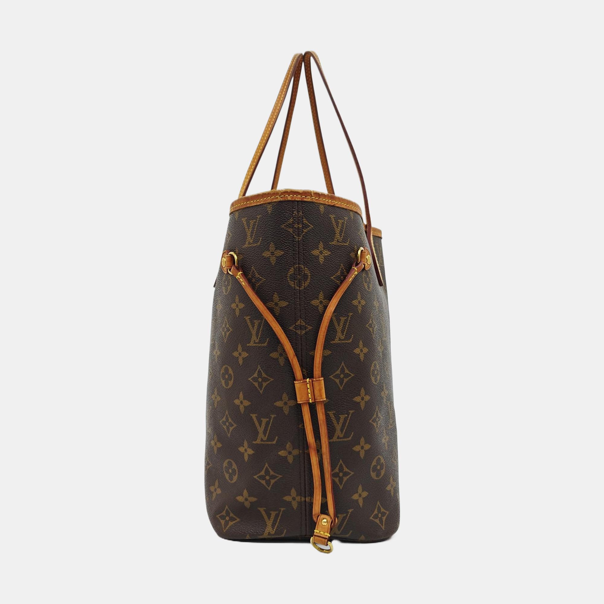 NEVERFULL MM Monogram Coated Canvas Brown