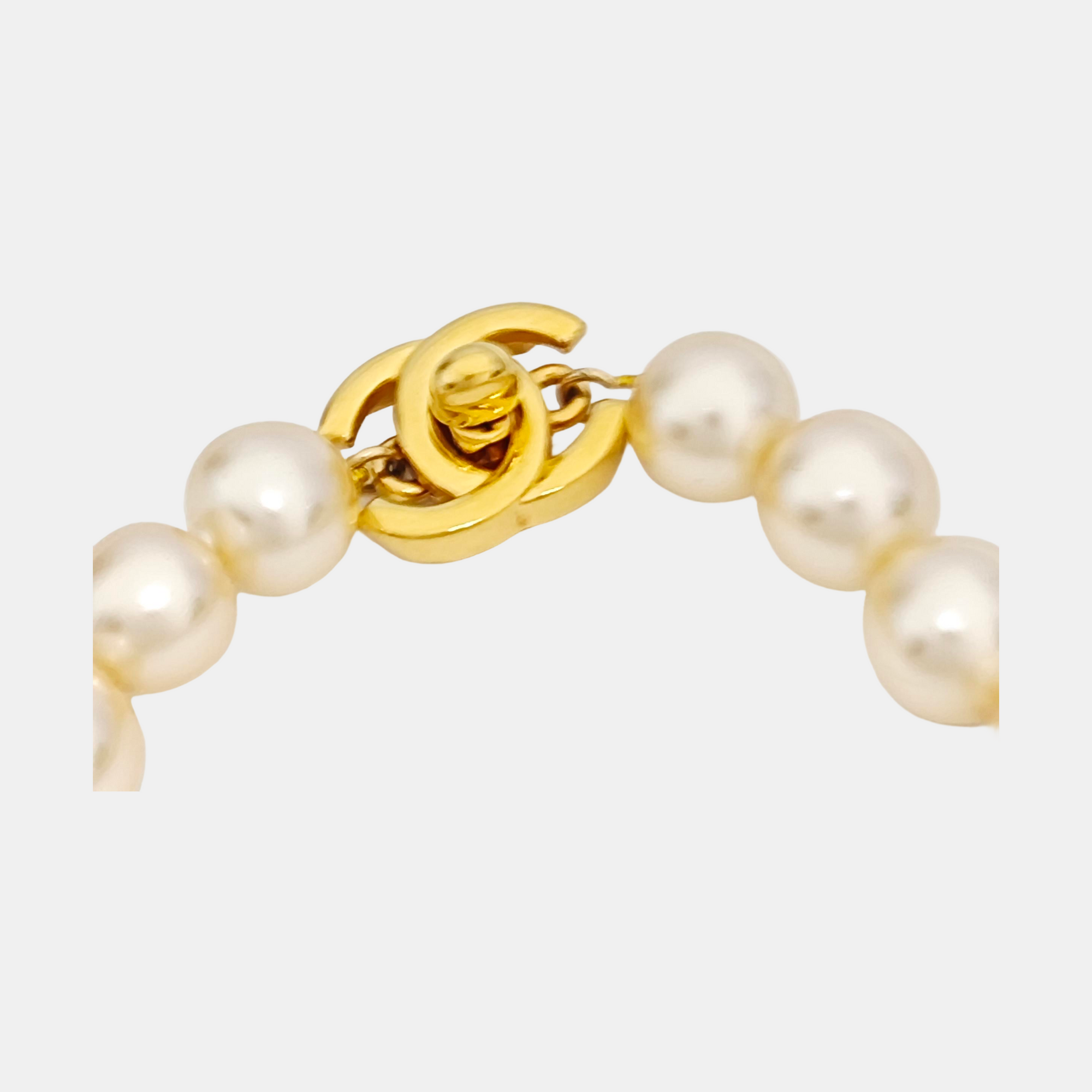 Faux Pearl Yellow Necklace