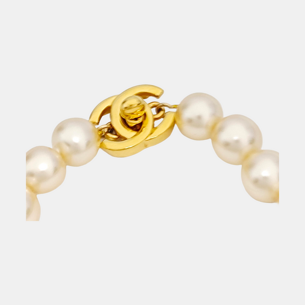 Faux Pearl Yellow Necklace