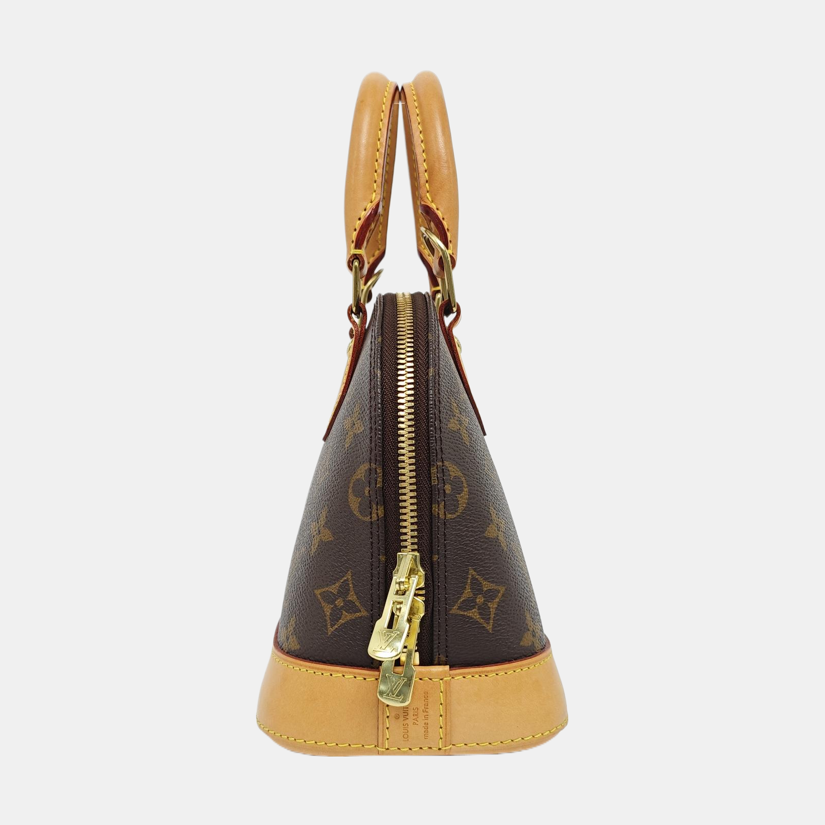 ALMA BB Monogram Coated Canvas Brown