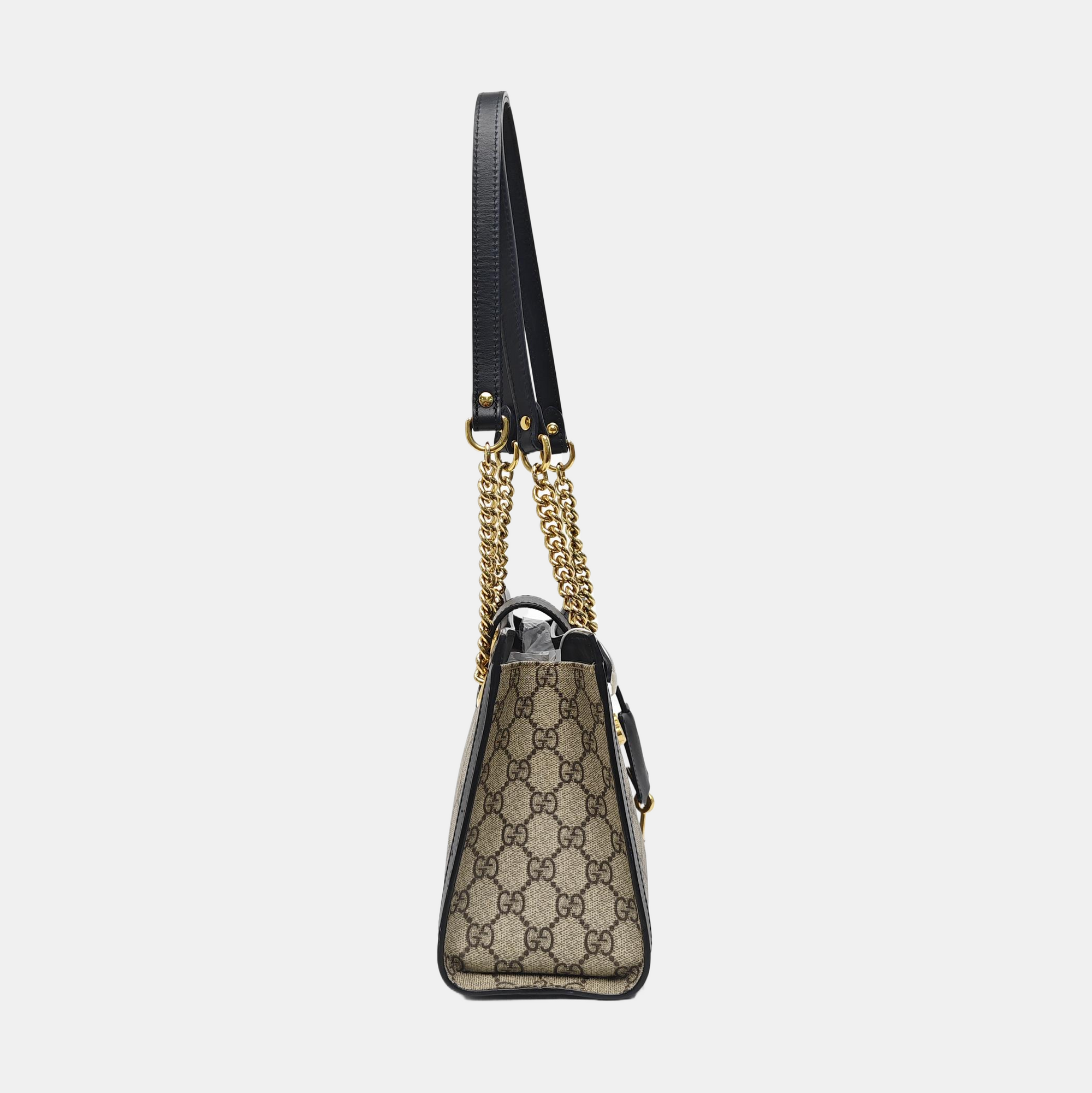 Padlock Small Monogram Coated Canvas Beige
