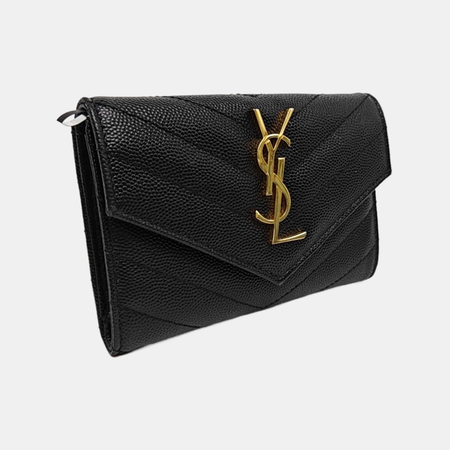 MONOGRAM Chevron Calfskin Black Coin Purse