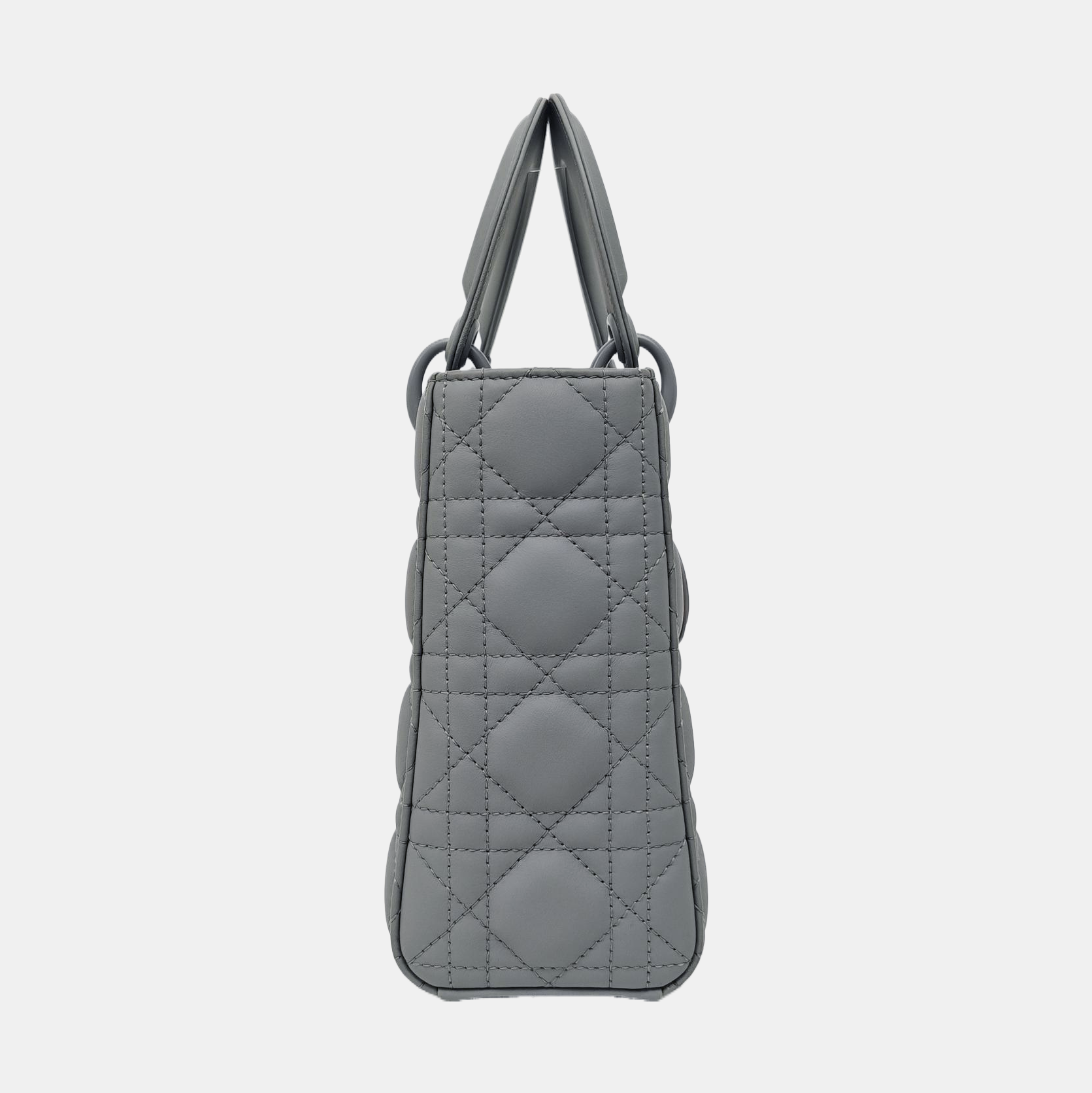 Lady Dior Small Cannage Lambskin Gray