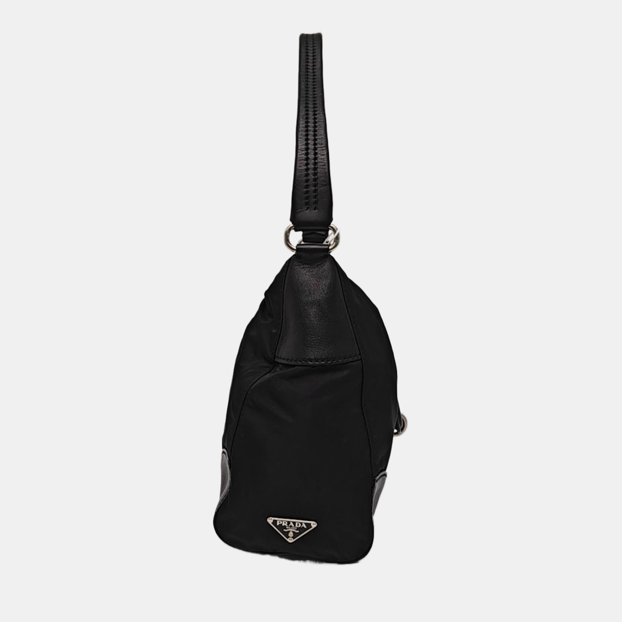 Nylon Top Handle Bag Black