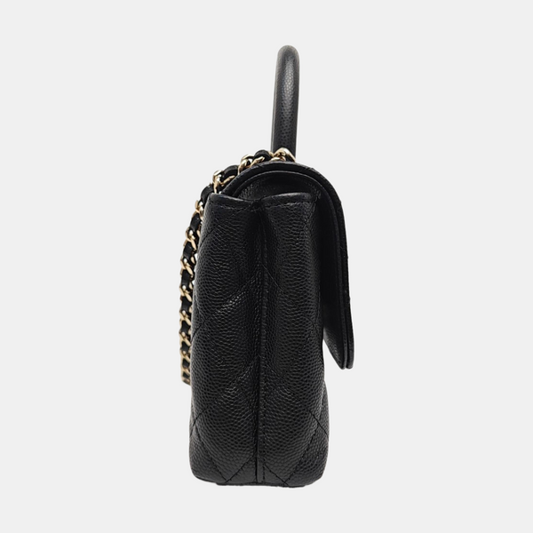 COCO HANDLE Grained Calfskin Black